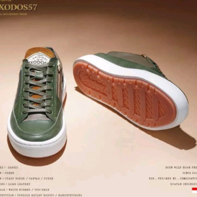 READY STOK SEPATU EXODOS57 SAGIO GREEN SEPATU BIKERS ORIGINAL READYY