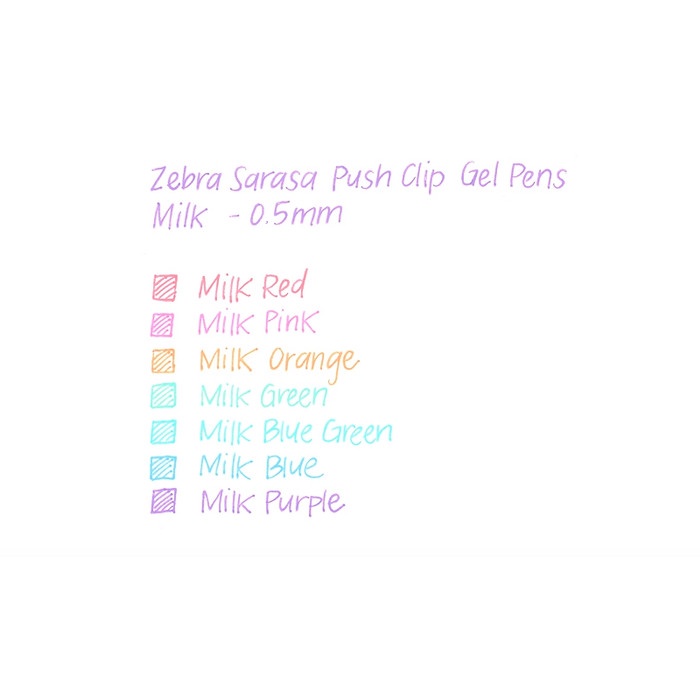 

Sale Terbatas Zebra Sarasa Milk Color Pen Set 8 Milk Colors