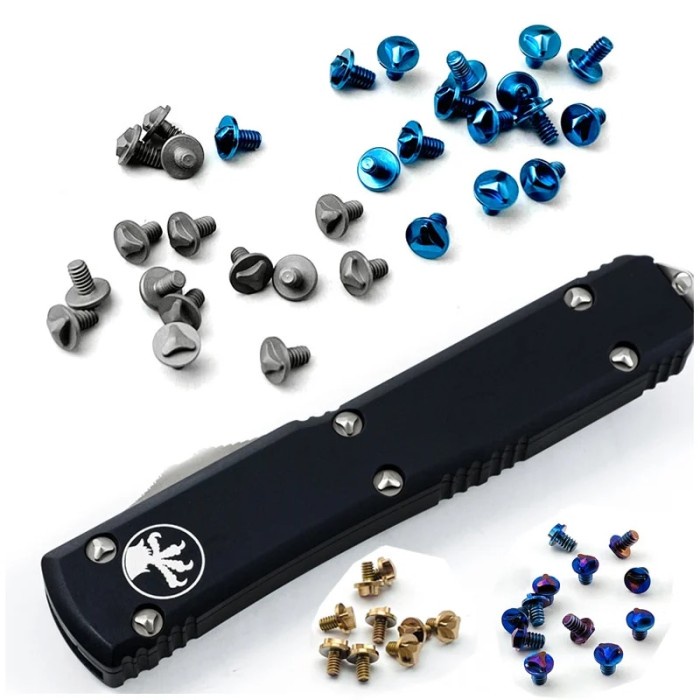 6pcs 4 Colors Microtech UTX-85 UTX85 Folding Knife Triangle Titanium