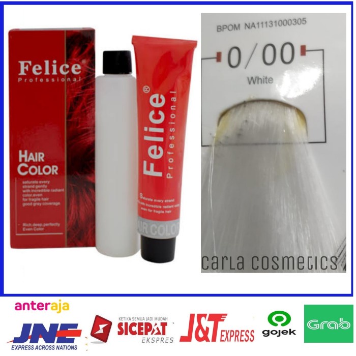 hair color felice profesional cat rambut 0/00 white