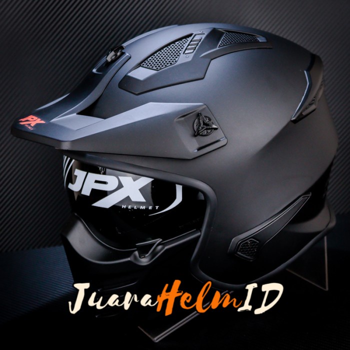 JPX HELM MX726R SOLID / BLACK DOFF / MX726 R CROSSOVER MX 726R
