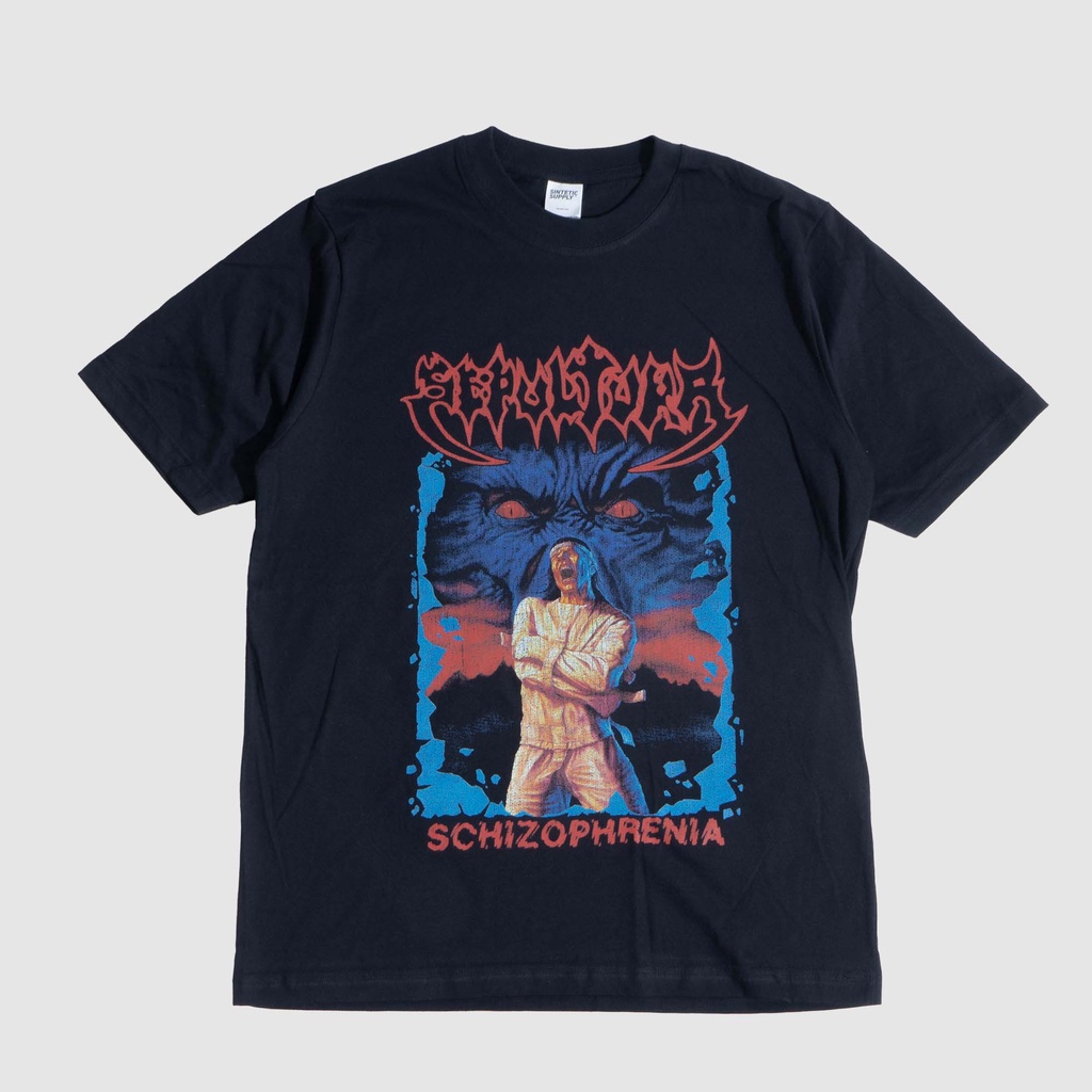 KAOS BAND SEPULTURA SCHIZOPHRENIA TSHIRT VINTAGE PRIA WANITA