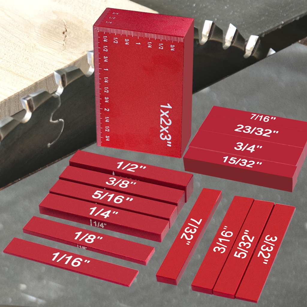 9/15pcs Gauge Block Set, Aluminum Metric/Inch Height Gauge Block, Setup Bars Portable Testing Gauge 