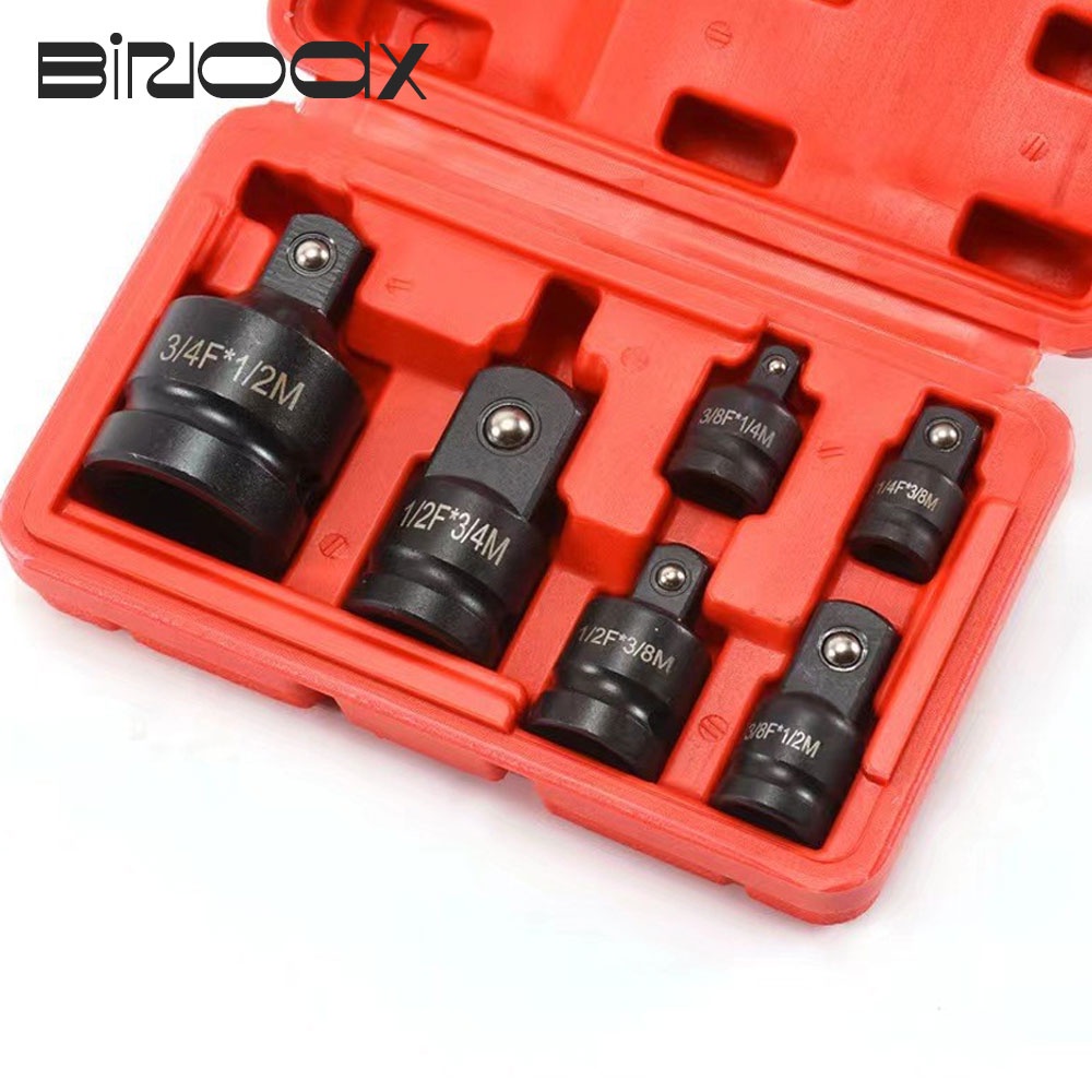 6Pcs Ratchet Wrench Socket Adapter 1/4 3/8 1/2 Spanner Keys Set Converter Drive Reducer Air Impact C