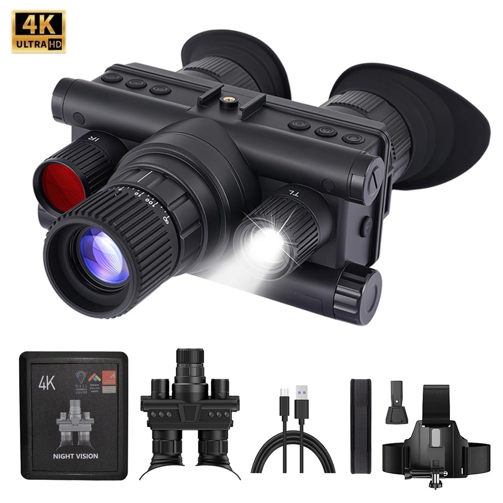 Z9157 4K UHD 40MP Head Mounted Tactical Telescope Goggles 8X Zoom 600M Infrared Night Vision Binocul