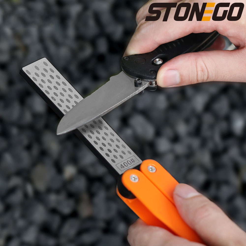 STONEGO Diamond Knife Sharpener Double-sided Folding Knife Sharpener Portable Outdoor Knife Sharpene