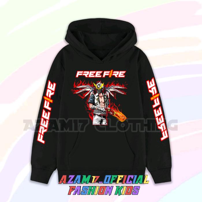 (BISA COD) JAKET HOODIE ANAK FF KARAKTER FF FREE NAMA VERSI SG OPM SG ONE PUCH MAN / HOODIE SWEATER