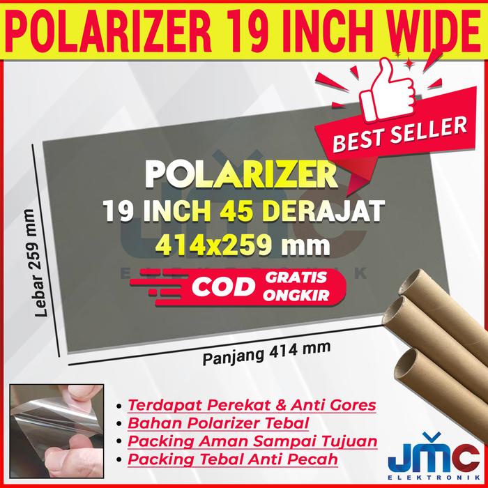 POLARIZER LCD 19 INCH 45 DERAJAT POLARISER POLARIZED LCD MONITOR PC 19IN POLARIS 19 INC 414 X 259 MM