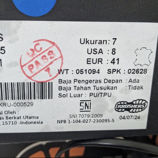 sepatu safety / safety shoes krusher texas