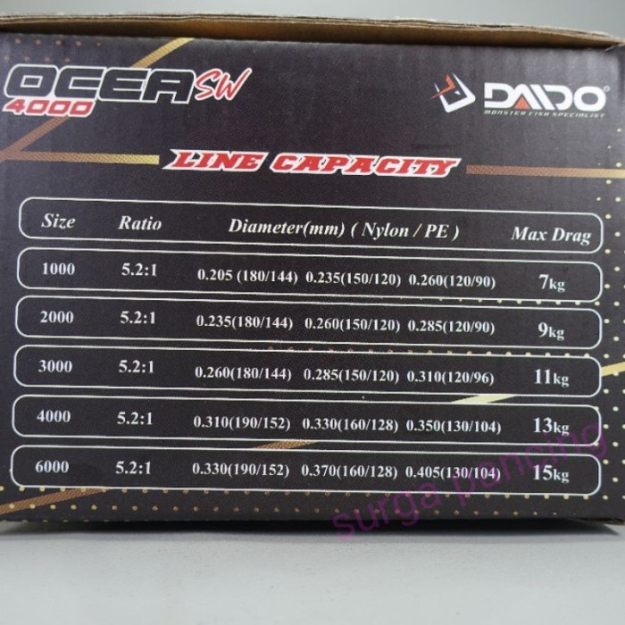 REEL DAIDO OCEA SW 1000 2000 3000 4000 6000