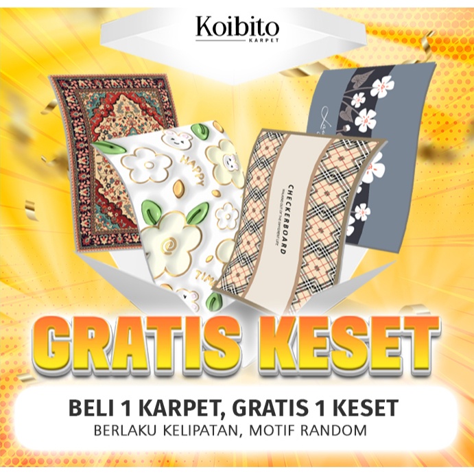 Gratong [Koibito] Karpet 100X150Cm Permadani Ruang Tamu Polyester Glossy Elegan Premium
