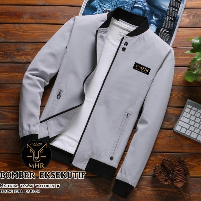 JAKET PRIA BOMBER EKSEKUTIF POLOS JAKET HARINGTON EXECUTIVE WATERPROOF
