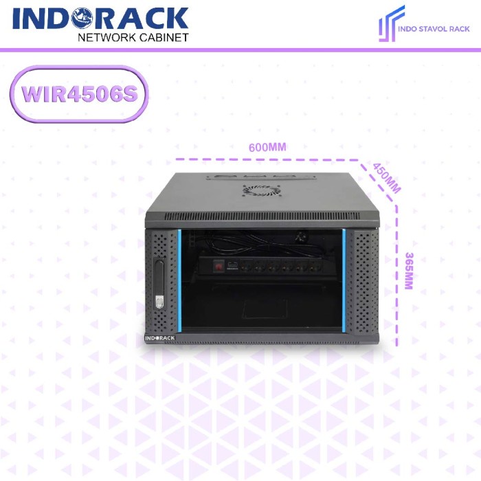Indorack WIR4506S 6U Box Rak Server Modem Wifi Gantung Dinding Tembok