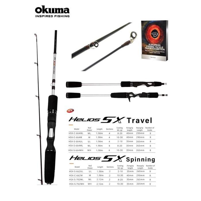 Joran bc Okuma Helios 8-17lb HSX-C-662M 8-17LB Harga Diskon