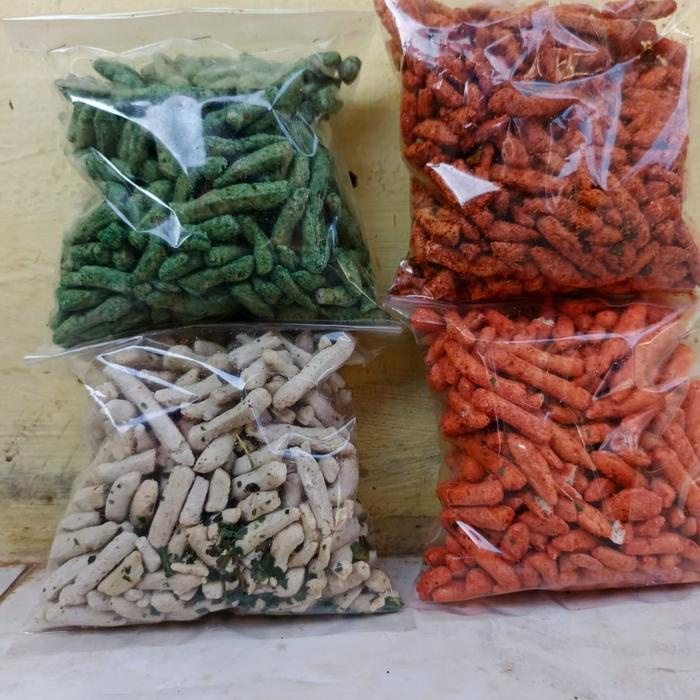 

1 Kg Basreng Dapat Empat Varian Rasa Pedas Original Balado & Sambal Ijo Daun Jeruk - Food, Snacks