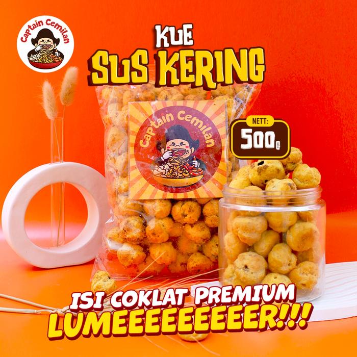 

500gram- Soes Kering isi Coklat Cemilan Manis Captain Cemilan