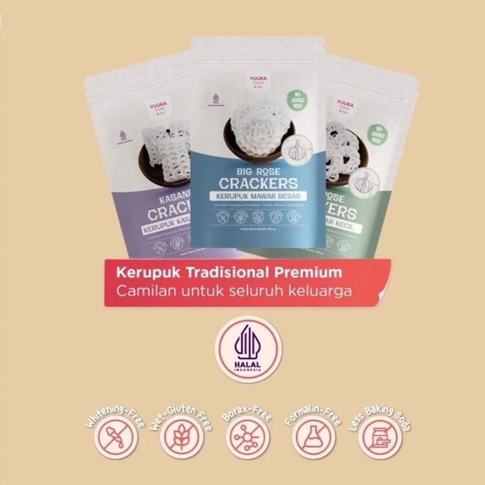 

YUUKA FOOD CRACKERS KERUPUK 300GR KERUPUK BAWANG PREMIUM SNACK CEMILAN