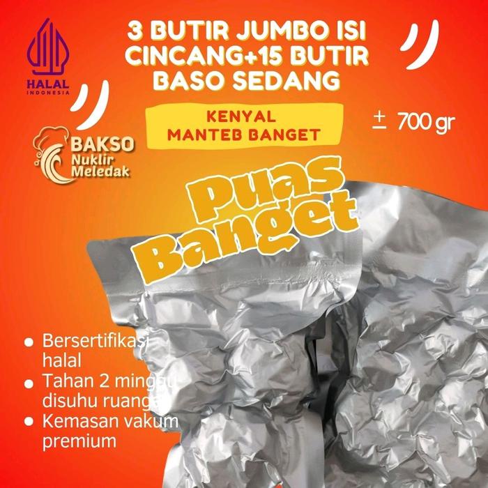 

[D1] 3 BUTIR BASO CINCANG+15 BUTIR Baso Sedang TANPA BUMBU KUAH +-720 GR