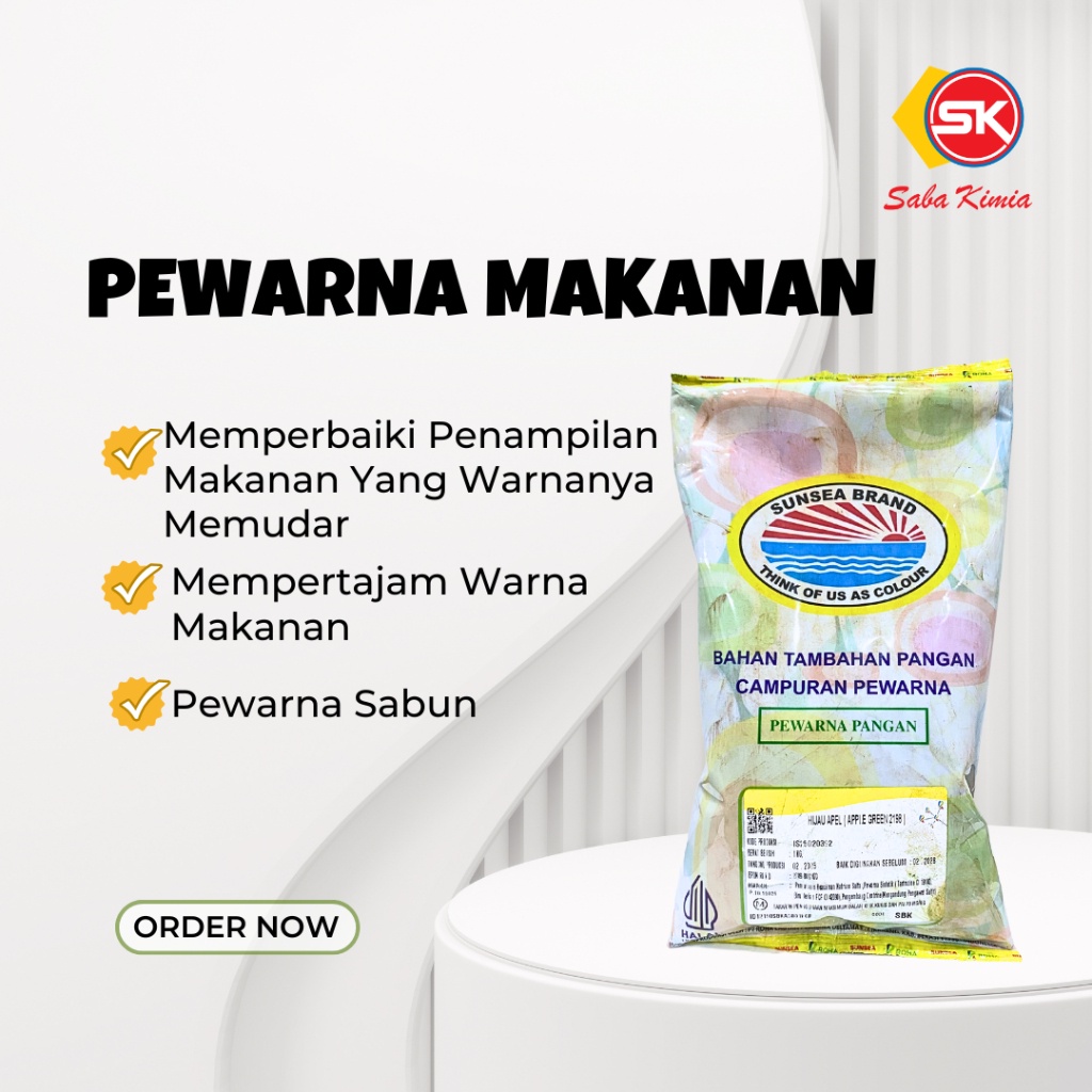 

Pewarna Makanan / Pewarna Air Sunsea Brand Hijau Apel (Apple Green) 1 Kg