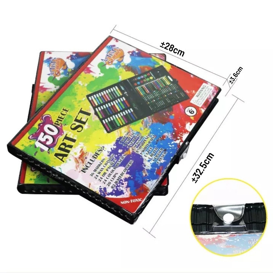 

Bergaransi Crayon Set 150 Pcs / Alat Mewarnai Melukis Anak Anti Air / Art Set Pensil Warna Krayon