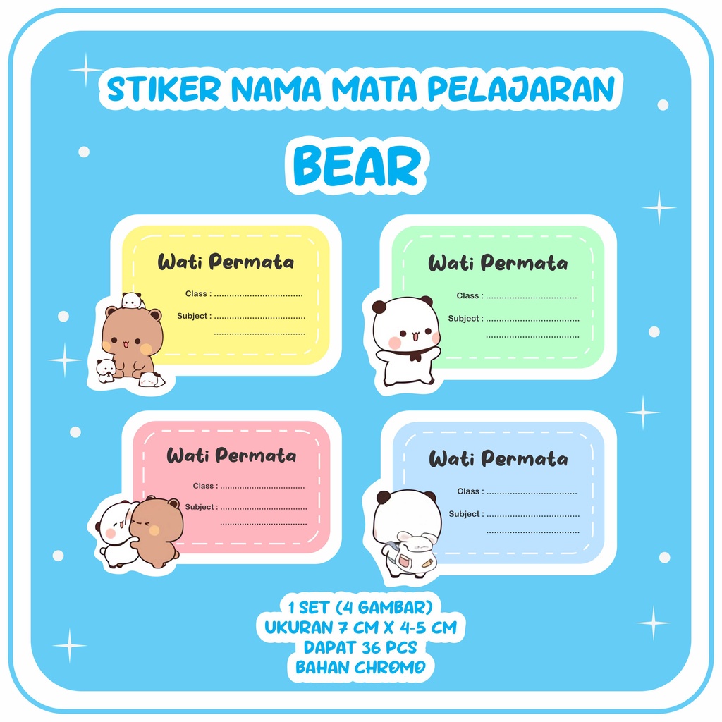 

Unik 36 Pcs Stiker Mata Pelajaran Karakter
