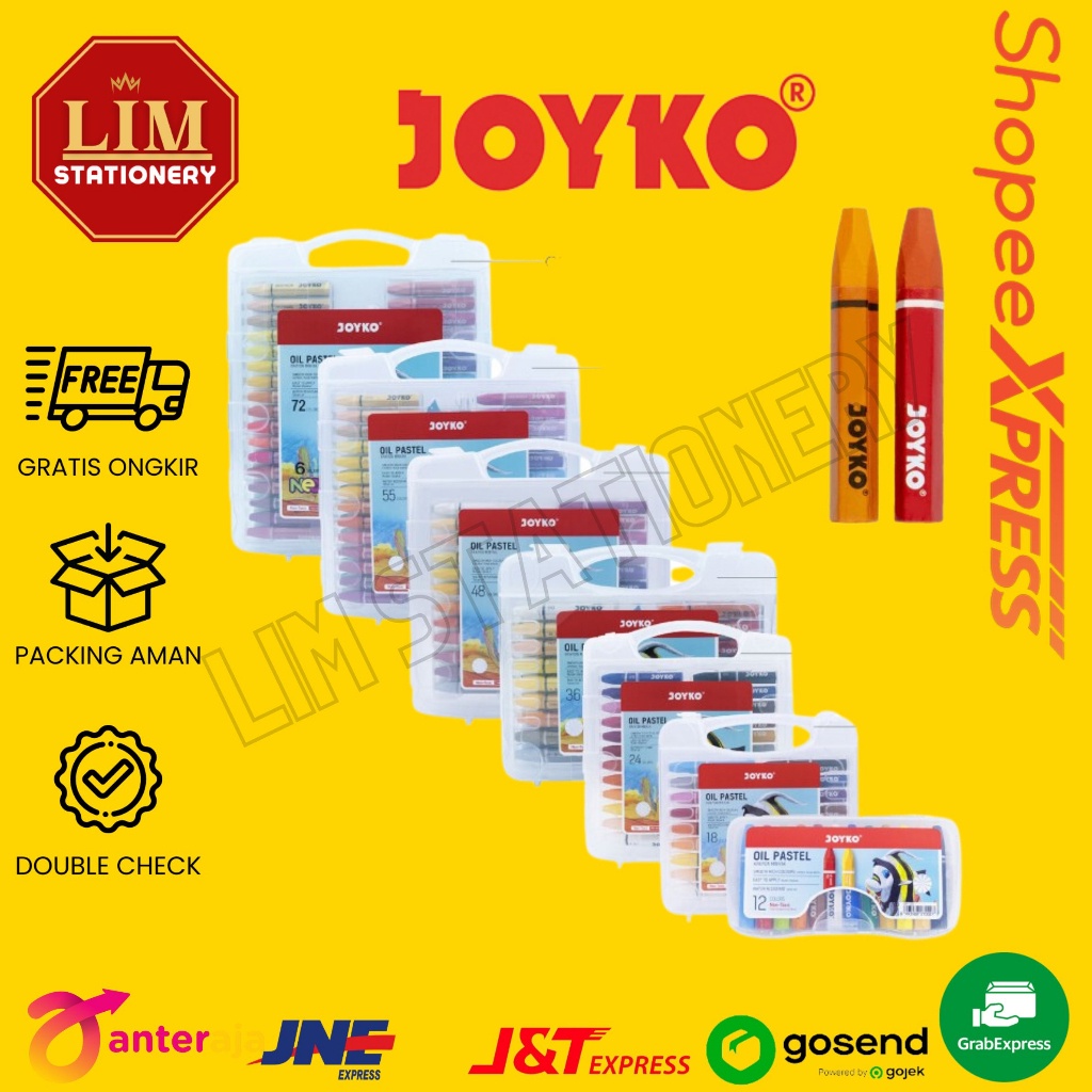 

Limited Crayon Warna Joyko / Oil Pastel 12 18 24 36 48 55 72 (Set)