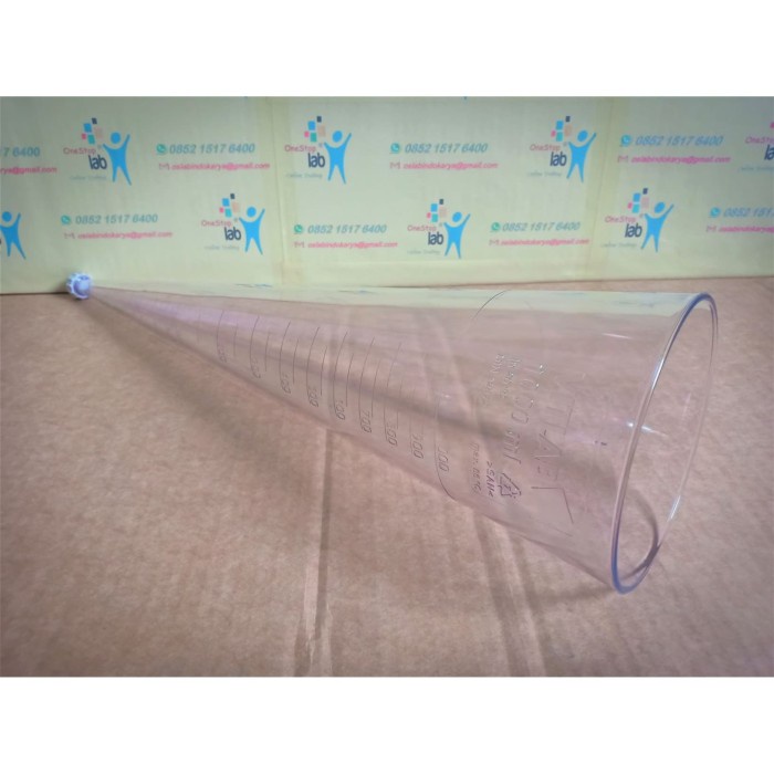 JTTOP" VITLAB SEDIMENTATION CONE IMHOFF CAP 1000 ML BAHAN SAN PLASTIK AKRILIK