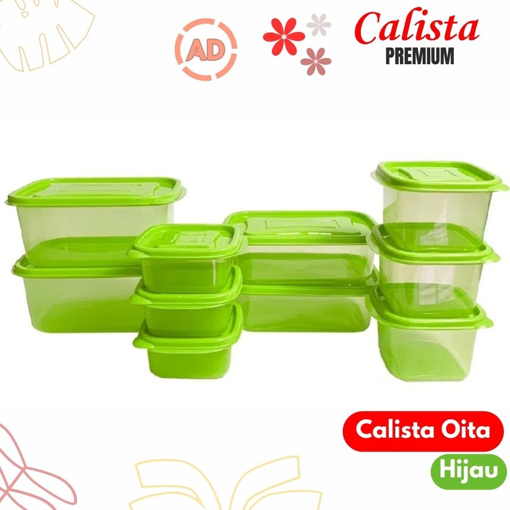 

CALISTA OITA Premium Food Container Set 10pcs - Wadah Makanan Anti Bocor dengan Seal Lock Technology