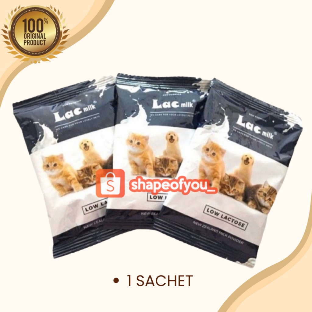 

Lac Milk Kitten Susu Kucing Baru Lahir Low Lactose Nutrisi Vitamin Kesehatan Penggemuk Kucing Sachet