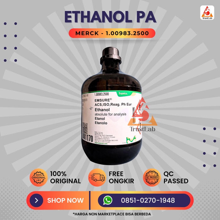 JTTOP" ETHANOL PRO ANALIS / ALKOHOL ABSOLUTE MERCK 1.00983.2500 ETHANOL MERCK