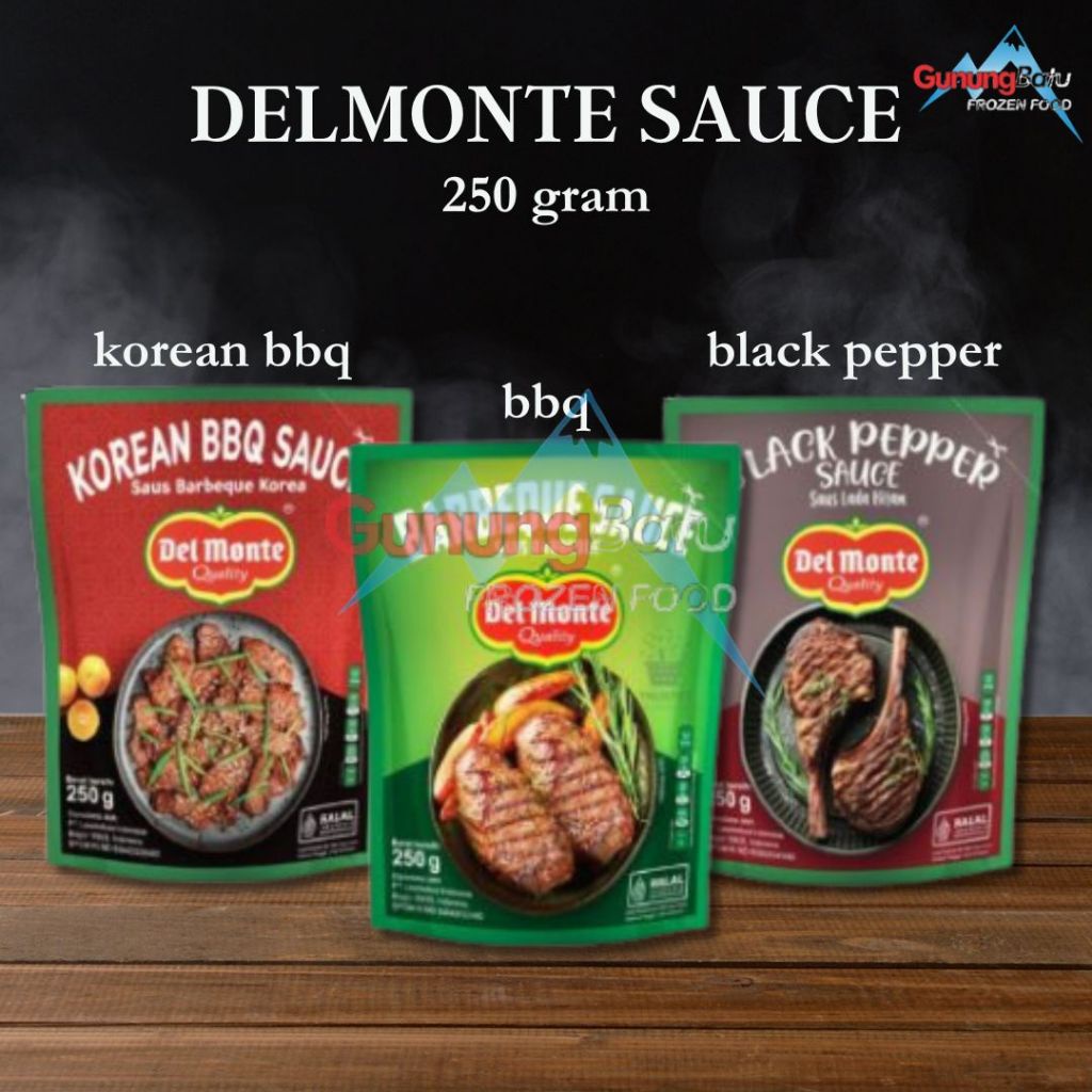 

HJE DELMONTE BARBEQUE SAUS 250 GRAM / DELMONTE KOREAN BBQ SAUS 250 GRAM / DELMONTE BLACK PEPPER SAUS