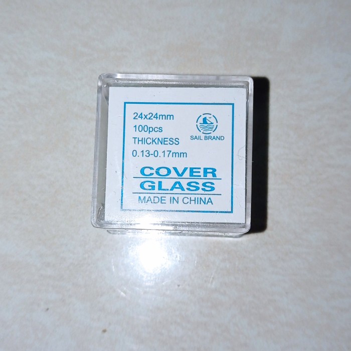 JTTOP" COVER GLASS 24 X 24MM/KACA PENUTUP MIKROSKOP /DECK GLASS