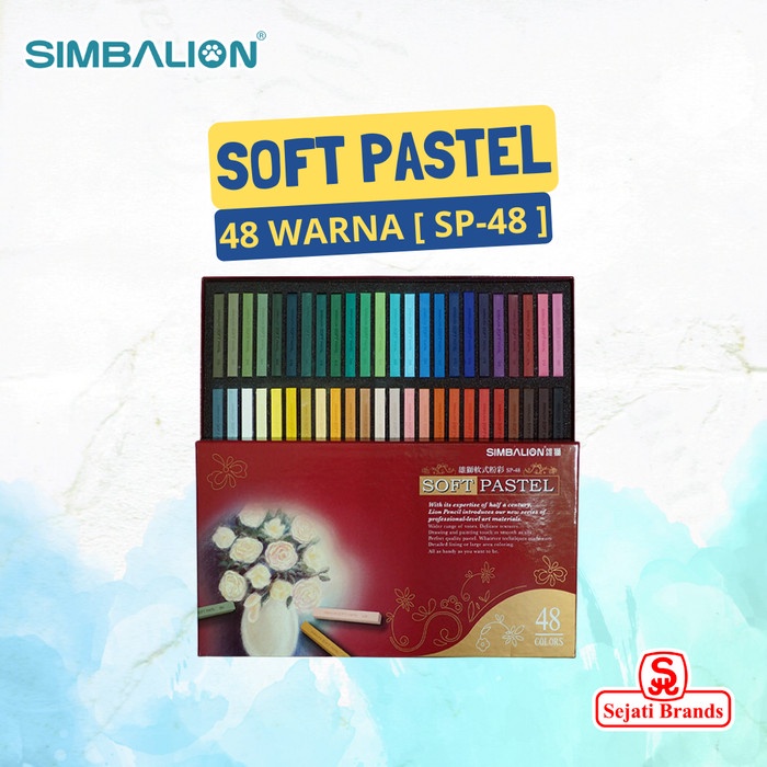 Simbalion Soft Pastel 48 Warna SP-48/ Crayon Kapur Soft Pastel