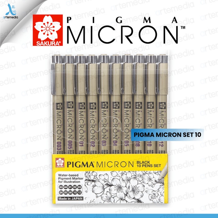 

Drawing Pen Sakura Pigma Micron Set 10 Pigment Ink Pulpen Gambar