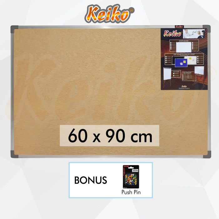 

Softboard Cork Pin Board / Papan Mading Gantung Keiko 60 X 90 Cm