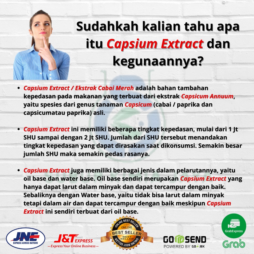 

HJE Ekstrak Cabe Merah Murni Pure Capsicum Ekstrak 100 gr