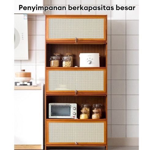 CUCI GUDANG Lemari Dapur / Rak Bumbu Kayu / Lemari Piring / Lemari Minimalis Modern