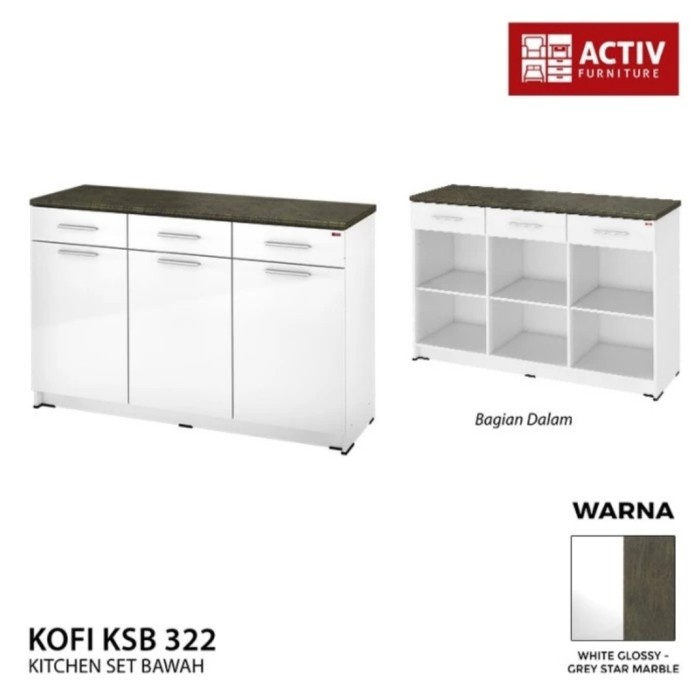 HEMAT Rak Dapur Kitchen Set Bawah Meja Dapur 2-3 Pintu Lemari Sayur ACTIVE