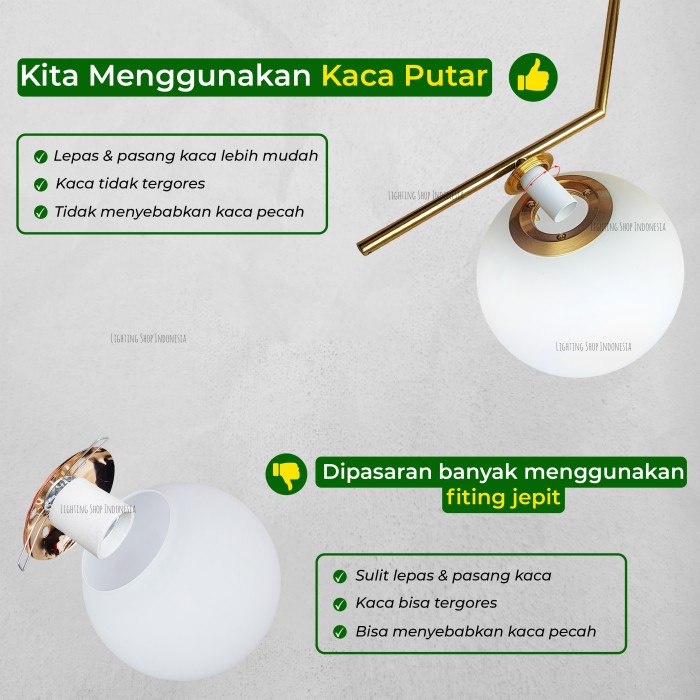 Lampu Gantung Void Tangga 5In1 Gold Hitam Kaca Modern Minimalis 5Lampu
