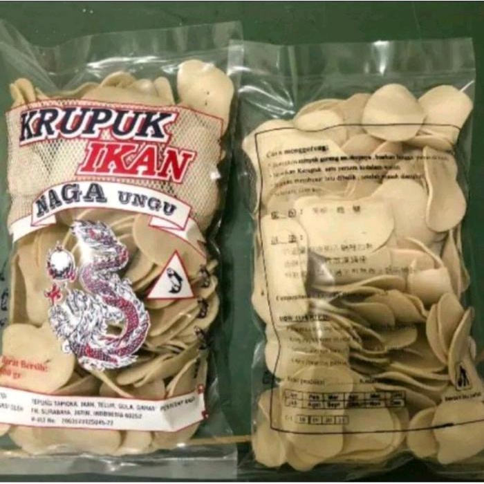

Kerupuk Ikan cap Naga ungu, utuh dan afkiran Food Snacks Krupuk