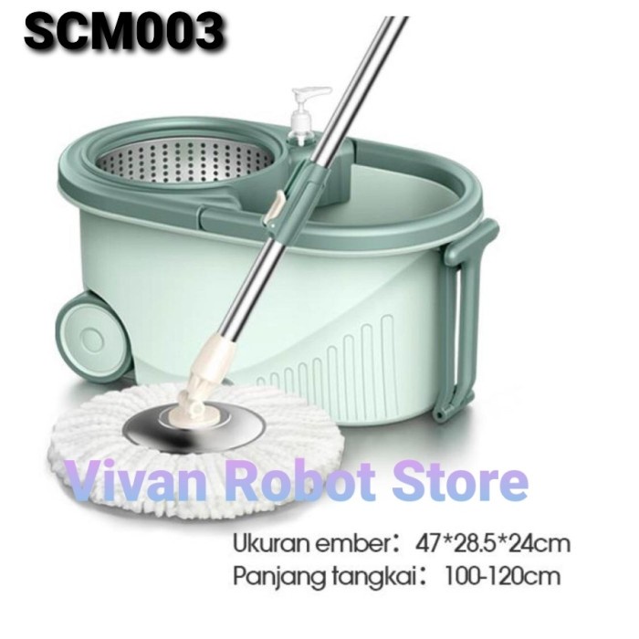 YiY- Alat Pel Lantai Spin Mop Super Mop Putar Bonbox Samono Kain Pel Fiber