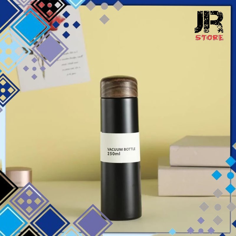 Botol Minum Mini Termos Air Panas Dingin Stainless Steel 250ml Ab304 Black