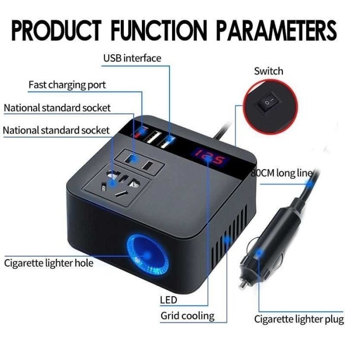 Grosir Power Car Inverter Colokan Listrik Charger Hp Laptop Didalam Mobil Th