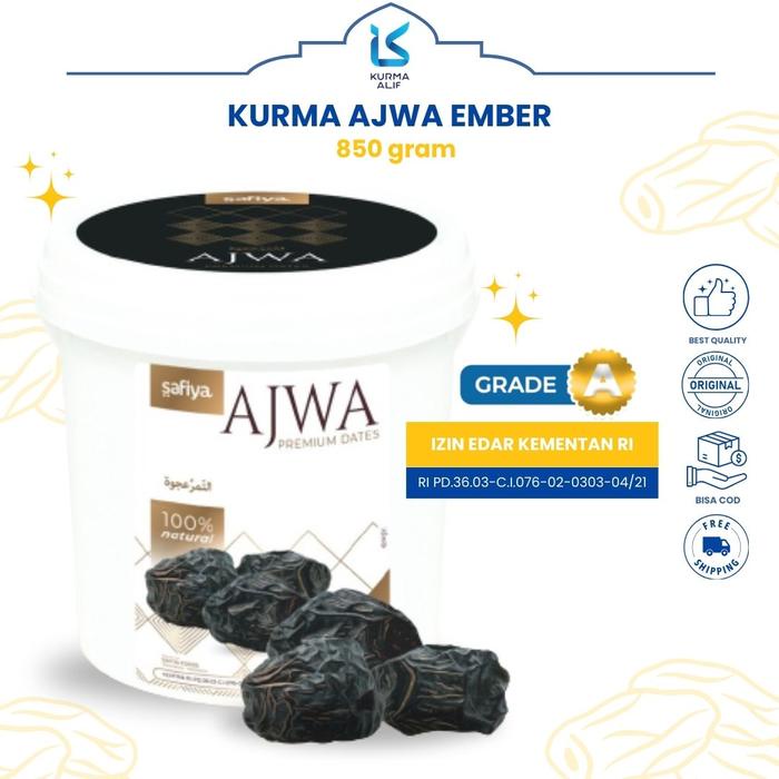 

Kurma Ajwa Ember 850 gr Asli Madinah Daging Empuk