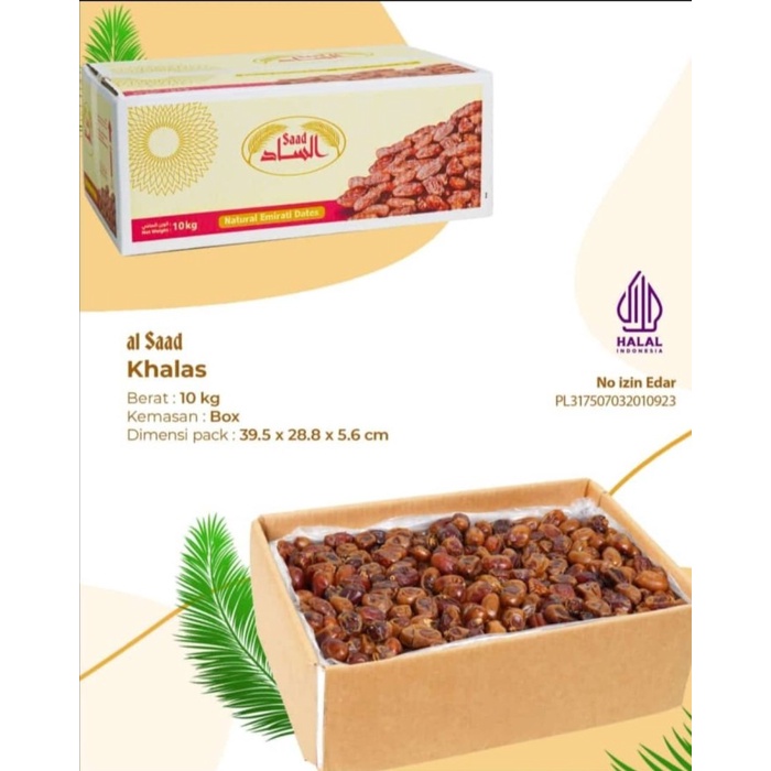 

Kurma Khalas Saad Karton 10 Kg