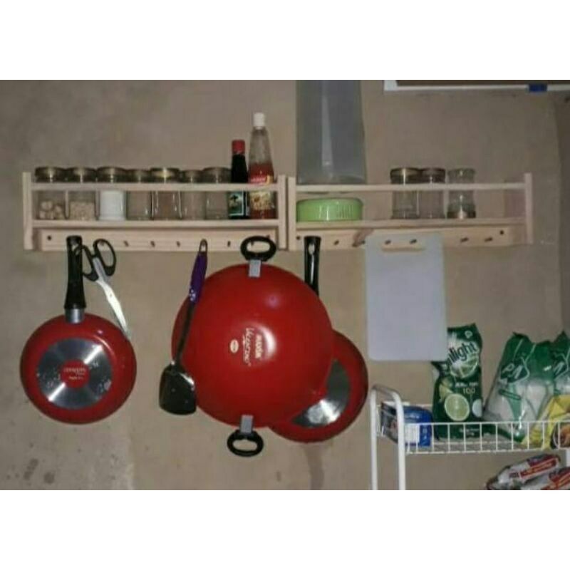 DISKON RAK BUMBU DAPUR KAYU TEMPAT BUKU FOTO MAKEUP SABUN MANDI WADAH SERBAGUNA AMBALAN KAYU DINDING