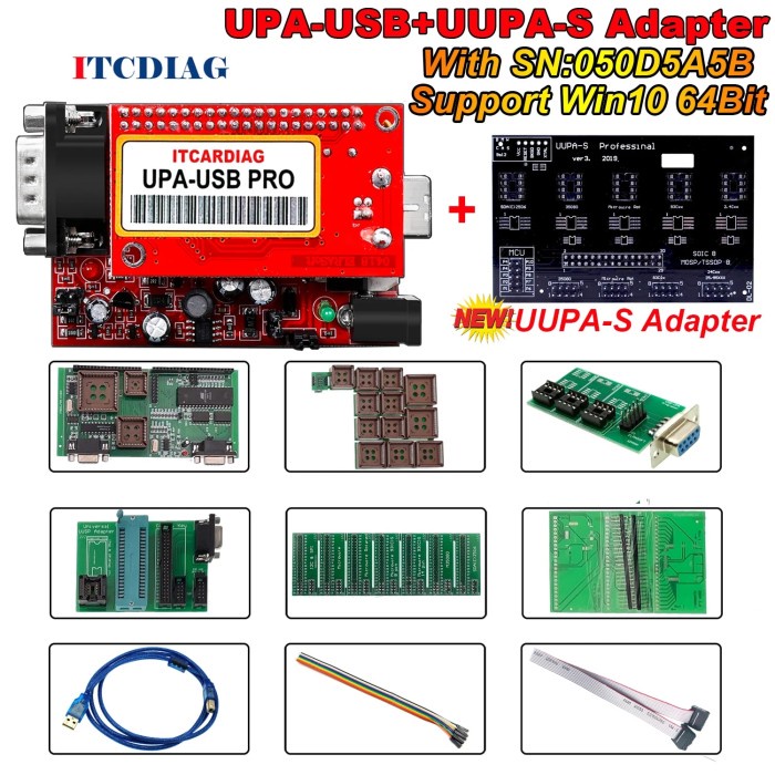 NEW SN : 050D5A5B UPA-USB V1.3 ECU Chip Tunning Tool Programmer with