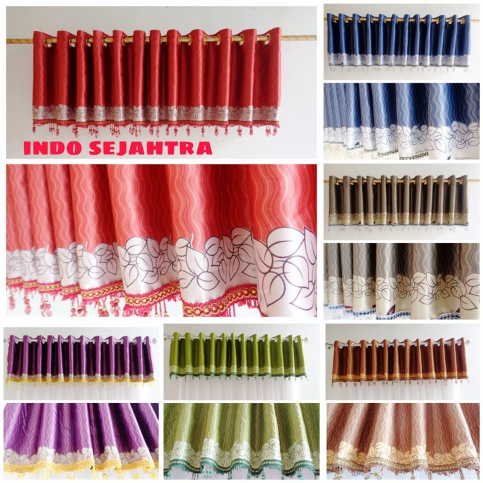 ADT- Gorden poni Blackout merah import mewah minimalis