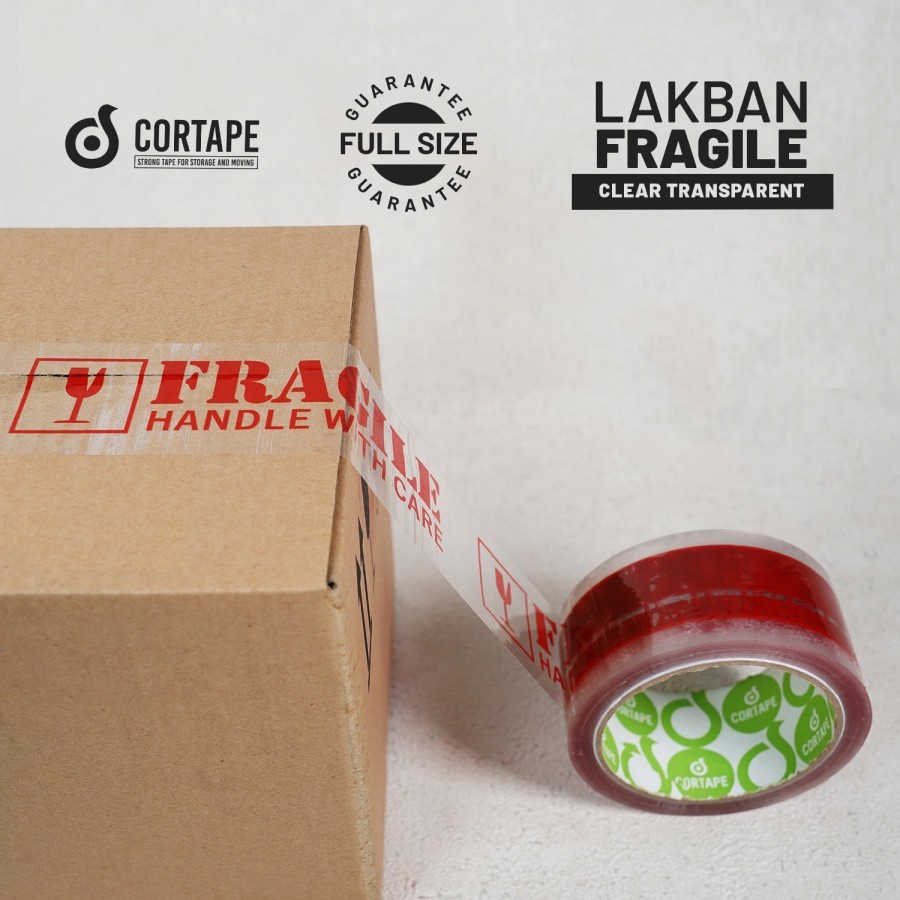 

iK! Plakban Handle With Care Stiker Isolasi Lakban Fragile Solatip Satuan
