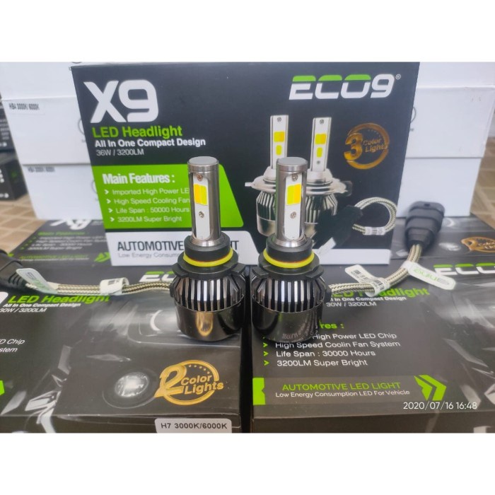 [Good] X9 ECO 9 LUMINOS LED HB3 3 WARNA GARANSI - LAMPU LED HB3 36 WATT